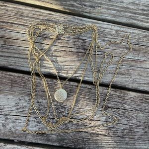 Vintage Gold layered locket necklace